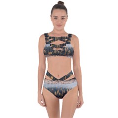 Trees Plants Nature Forests Lake Bandaged Up Bikini Set  by BangZart