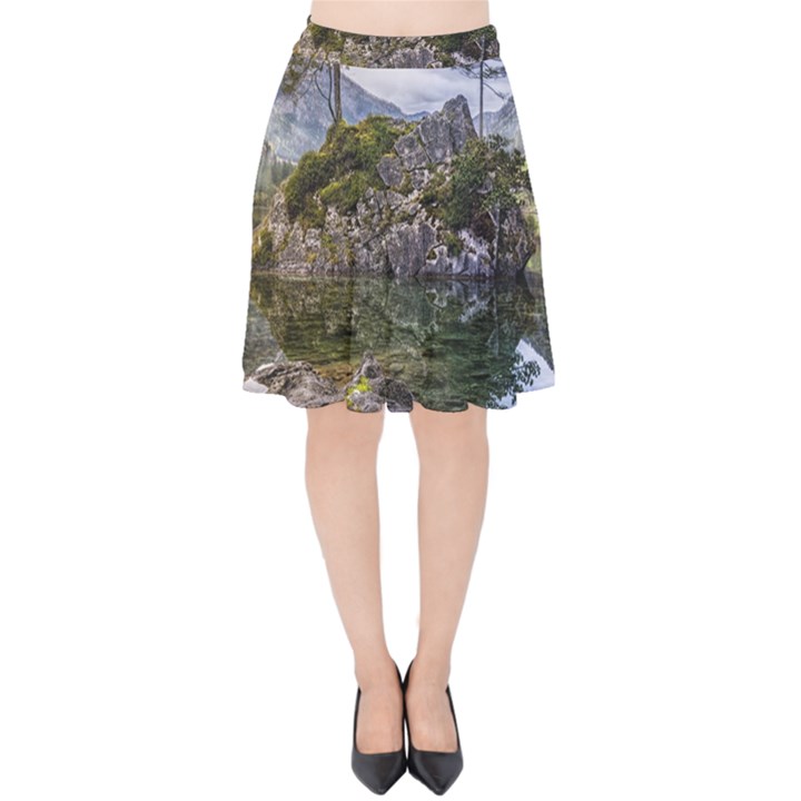 Hintersee Ramsau Berchtesgaden Velvet High Waist Skirt