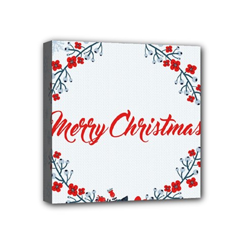 Merry Christmas Christmas Greeting Mini Canvas 4  X 4  by BangZart