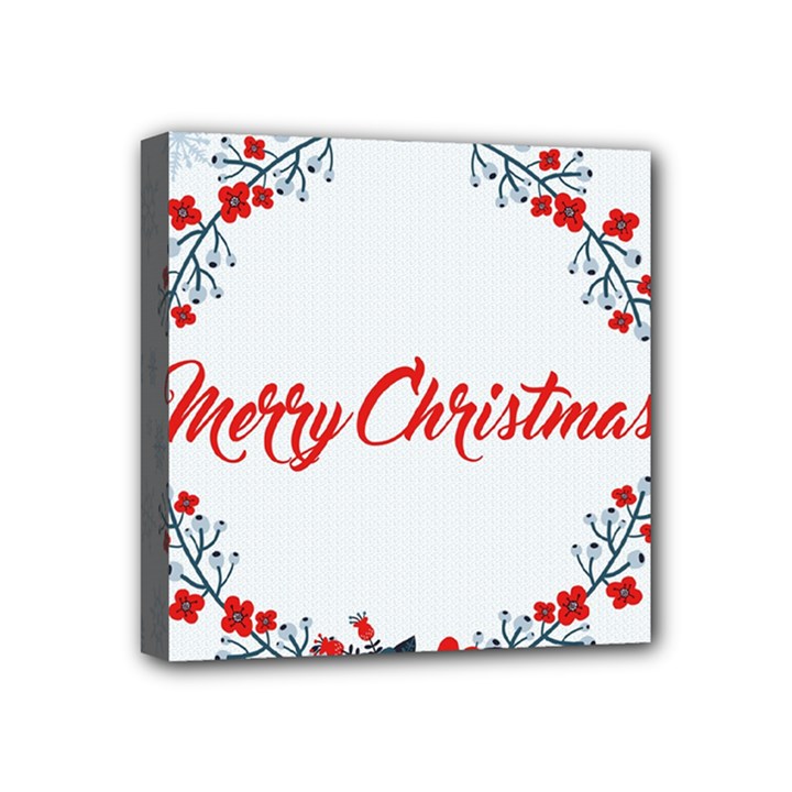 Merry Christmas Christmas Greeting Mini Canvas 4  x 4 