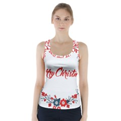 Merry Christmas Christmas Greeting Racer Back Sports Top by BangZart