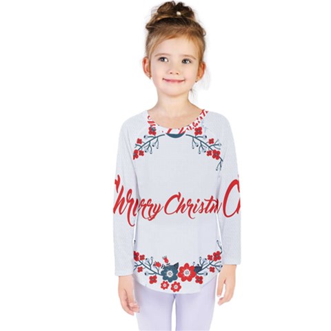 Merry Christmas Christmas Greeting Kids  Long Sleeve Tee by BangZart