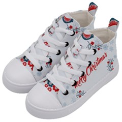 Merry Christmas Christmas Greeting Kid s Mid-top Canvas Sneakers