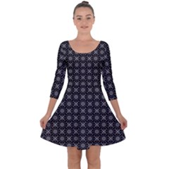 Kaleidoscope Seamless Pattern Quarter Sleeve Skater Dress