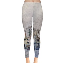 Venice Small Town Watercolor Leggings  by BangZart