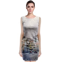 Venice Small Town Watercolor Classic Sleeveless Midi Dress by BangZart