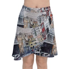 Venice Small Town Watercolor Chiffon Wrap