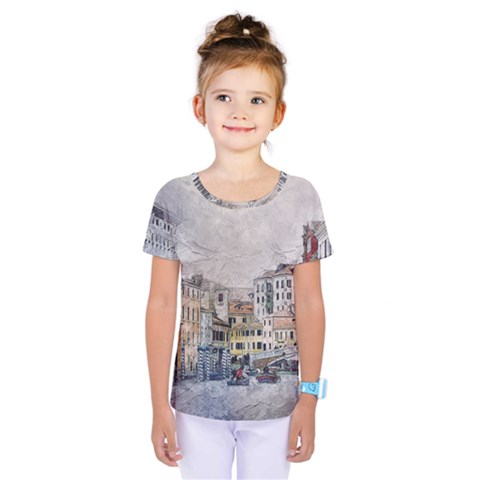 Venice Small Town Watercolor Kids  One Piece Tee by BangZart