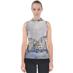 Venice Small Town Watercolor Shell Top