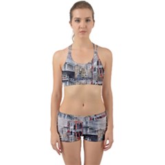 Venice Small Town Watercolor Back Web Sports Bra Set