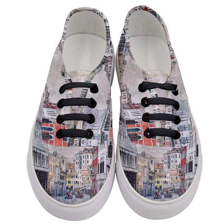 Venice Small Town Watercolor Women s Classic Low Top Sneakers