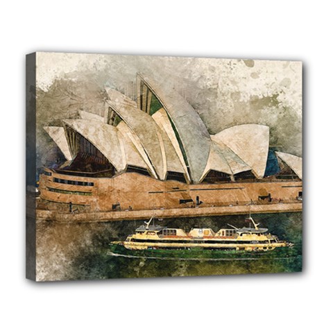 Sydney The Opera House Watercolor Canvas 14  X 11  by BangZart