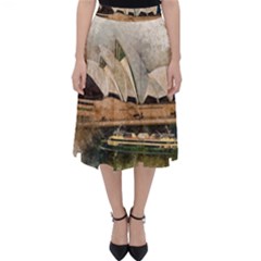 Sydney The Opera House Watercolor Folding Skater Skirt by BangZart