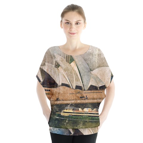 Sydney The Opera House Watercolor Blouse by BangZart