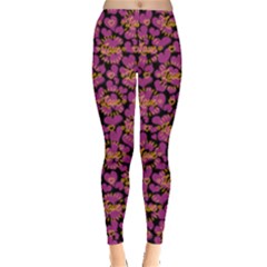 Medium Orchid Love & Hearts Pattern Leggings  by PattyVilleDesigns