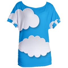 Clouds Sky Background Comic Women s Oversized Tee