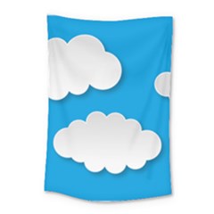 Clouds Sky Background Comic Small Tapestry by BangZart