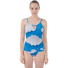 Clouds Sky Background Comic Cut Out Top Tankini Set by BangZart