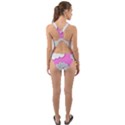 Clouds Sky Pink Comic Background Cut-Out Back One Piece Swimsuit View2