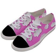 Clouds Sky Pink Comic Background Women s Low Top Canvas Sneakers