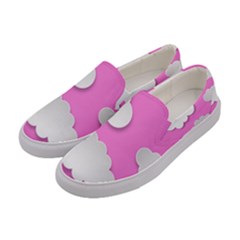 Clouds Sky Pink Comic Background Women s Canvas Slip Ons