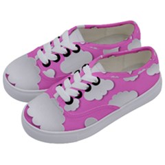 Clouds Sky Pink Comic Background Kids  Classic Low Top Sneakers