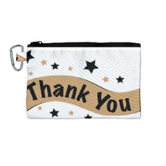 Thank You Lettering Thank You Ornament Banner Canvas Cosmetic Bag (medium)