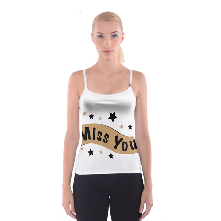 Lettering Miss You Banner Spaghetti Strap Top