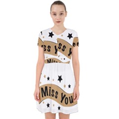 Lettering Miss You Banner Adorable In Chiffon Dress