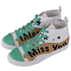 Lettering Miss You Banner Women s Mid-top Canvas Sneakers