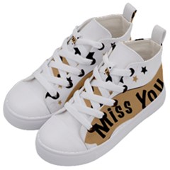 Lettering Miss You Banner Kid s Mid-top Canvas Sneakers