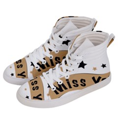 Lettering Miss You Banner Men s Hi-top Skate Sneakers