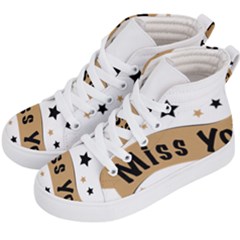 Lettering Miss You Banner Kid s Hi-top Skate Sneakers