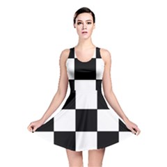 Grid Domino Bank And Black Reversible Skater Dress by BangZart