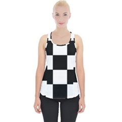 Grid Domino Bank And Black Piece Up Tank Top