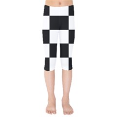 Grid Domino Bank And Black Kids  Capri Leggings  by BangZart