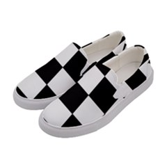 Grid Domino Bank And Black Women s Canvas Slip Ons