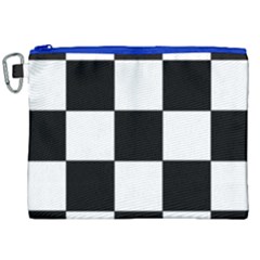 Grid Domino Bank And Black Canvas Cosmetic Bag (xxl)