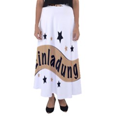 Einladung Lettering Invitation Banner Flared Maxi Skirt by BangZart