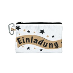 Einladung Lettering Invitation Banner Canvas Cosmetic Bag (small)