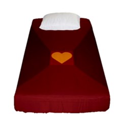 Heart Red Yellow Love Card Design Fitted Sheet (single Size) by BangZart