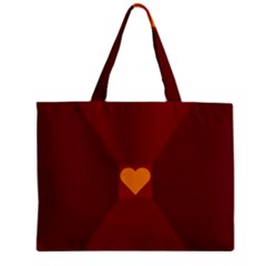 Heart Red Yellow Love Card Design Zipper Mini Tote Bag