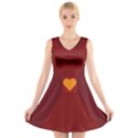 Heart Red Yellow Love Card Design V-Neck Sleeveless Skater Dress View1