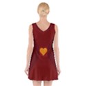 Heart Red Yellow Love Card Design V-Neck Sleeveless Skater Dress View2