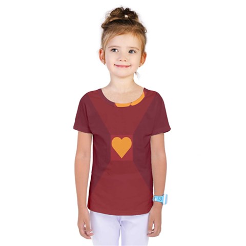 Heart Red Yellow Love Card Design Kids  One Piece Tee by BangZart