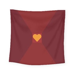 Heart Red Yellow Love Card Design Square Tapestry (small) by BangZart