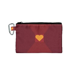 Heart Red Yellow Love Card Design Canvas Cosmetic Bag (small)