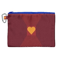 Heart Red Yellow Love Card Design Canvas Cosmetic Bag (xl)