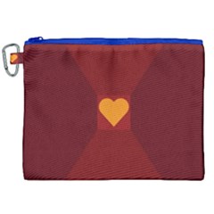 Heart Red Yellow Love Card Design Canvas Cosmetic Bag (xxl)