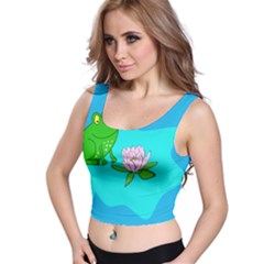 Frog Flower Lilypad Lily Pad Water Crop Top by BangZart